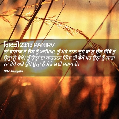 Picture 02 - ਗਿਣਤੀ 23:13 PANIRV - ਤਾਂ ਬਾਲਾਕ ਨੇ ਉਸ ਨੂੰ - Bible Verse Picture