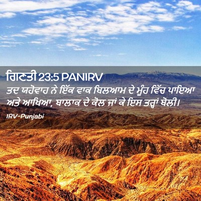Picture 02 - ਗਿਣਤੀ 23:5 PANIRV - ਤਦ ਯਹੋਵਾਹ ਨੇ ਇੱਕ - Bible Verse Picture