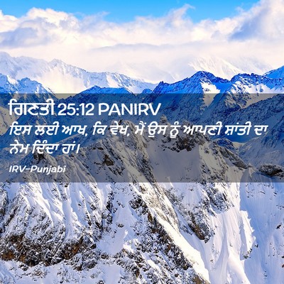 Picture 02 - ਗਿਣਤੀ 25:12 PANIRV - ਇਸ ਲਈ ਆਖ, ਕਿ ਵੇਖ, ਮੈਂ - Bible Verse Picture