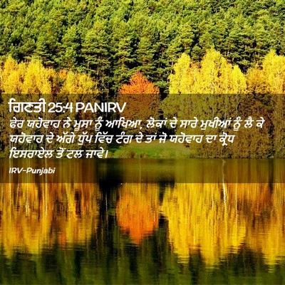 Picture 02 - ਗਿਣਤੀ 25:4 PANIRV - ਫੇਰ ਯਹੋਵਾਹ ਨੇ ਮੂਸਾ - Bible Verse Picture