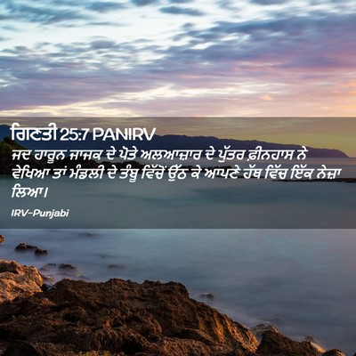 Picture 02 - ਗਿਣਤੀ 25:7 PANIRV - ਜਦ ਹਾਰੂਨ ਜਾਜਕ ਦੇ - Bible Verse Picture