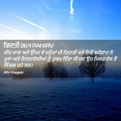 Picture 02 - ਗਿਣਤੀ 26:4 PANIRV - ਵੀਹ ਸਾਲ ਅਤੇ ਉੱਪਰ ਦੇ - Bible Verse Picture