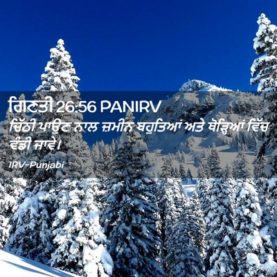 Picture 02 - ਗਿਣਤੀ 26:56 PANIRV - ਚਿੱਠੀ ਪਾਉਣ ਨਾਲ - Bible Verse Picture