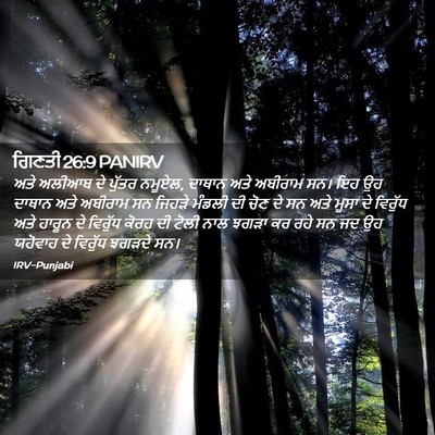 Picture 02 - ਗਿਣਤੀ 26:9 PANIRV - ਅਤੇ ਅਲੀਆਬ ਦੇ ਪੁੱਤਰ - Bible Verse Picture