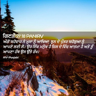Picture 02 - ਗਿਣਤੀ 27:18 PANIRV - ਅੱਗੋਂ ਯਹੋਵਾਹ ਨੇ - Bible Verse Picture