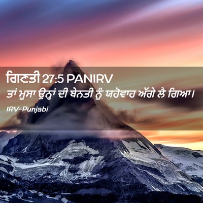 Picture 02 - ਗਿਣਤੀ 27:5 PANIRV - ਤਾਂ ਮੂਸਾ ਉਨ੍ਹਾਂ ਦੀ - Bible Verse Picture