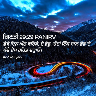 Picture 02 - ਗਿਣਤੀ 29:29 PANIRV - ਛੇਵੇਂ ਦਿਨ ਅੱਠ - Bible Verse Picture