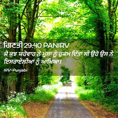 Picture 02 - ਗਿਣਤੀ 29:40 PANIRV - ਜੋ ਕੁਝ ਯਹੋਵਾਹ ਨੇ - Bible Verse Picture