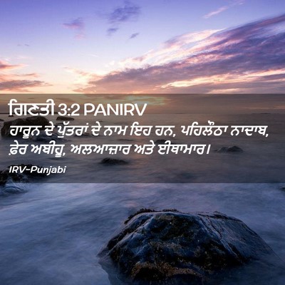 Picture 02 - ਗਿਣਤੀ 3:2 PANIRV - ਹਾਰੂਨ ਦੇ ਪੁੱਤਰਾਂ - Bible Verse Picture