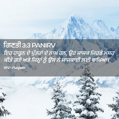 Picture 02 - ਗਿਣਤੀ 3:3 PANIRV - ਇਹ ਹਾਰੂਨ ਦੇ - Bible Verse Picture