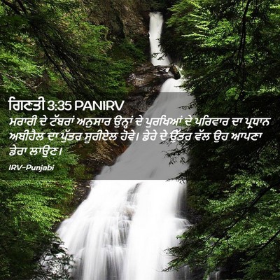 Picture 02 - ਗਿਣਤੀ 3:35 PANIRV - ਮਰਾਰੀ ਦੇ ਟੱਬਰਾਂ - Bible Verse Picture