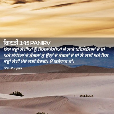 Picture 02 - ਗਿਣਤੀ 3:45 PANIRV - ਇਸ ਤਰ੍ਹਾਂ ਲੇਵੀਆਂ - Bible Verse Picture