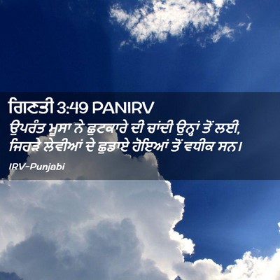 Picture 02 - ਗਿਣਤੀ 3:49 PANIRV - ਉਪਰੰਤ ਮੂਸਾ ਨੇ - Bible Verse Picture