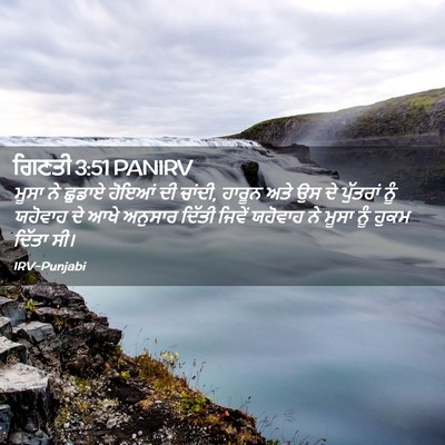 Picture 02 - ਗਿਣਤੀ 3:51 PANIRV - ਮੂਸਾ ਨੇ ਛੁਡਾਏ - Bible Verse Picture