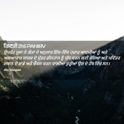 Picture 02 - ਗਿਣਤੀ 31:6 PANIRV - ਉਪਰੰਤ ਮੂਸਾ ਨੇ - Bible Verse Picture