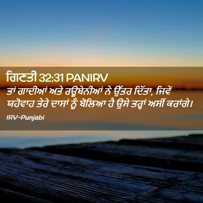 Picture 02 - ਗਿਣਤੀ 32:31 PANIRV - ਤਾਂ ਗਾਦੀਆਂ ਅਤੇ - Bible Verse Picture