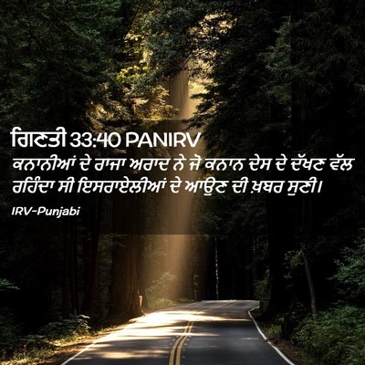 Picture 02 - ਗਿਣਤੀ 33:40 PANIRV - ਕਨਾਨੀਆਂ ਦੇ ਰਾਜਾ - Bible Verse Picture