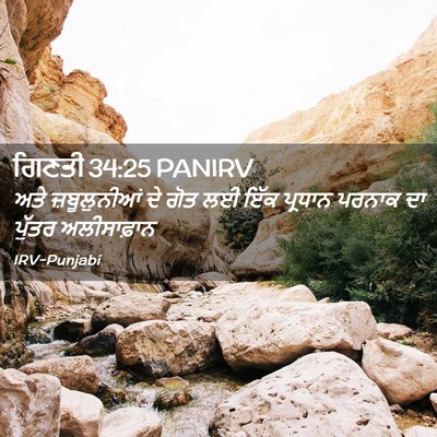 Picture 02 - ਗਿਣਤੀ 34:25 PANIRV - ਅਤੇ ਜ਼ਬੂਲੁਨੀਆਂ ਦੇ - Bible Verse Picture