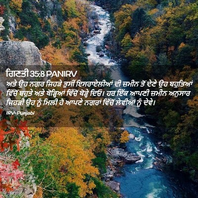 Picture 02 - ਗਿਣਤੀ 35:8 PANIRV - ਅਤੇ ਉਹ ਨਗਰ ਜਿਹੜੇ - Bible Verse Picture