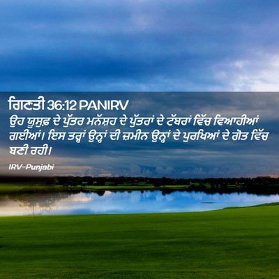 Picture 02 - ਗਿਣਤੀ 36:12 PANIRV - ਉਹ ਯੂਸੁਫ਼ ਦੇ ਪੁੱਤਰ - Bible Verse Picture