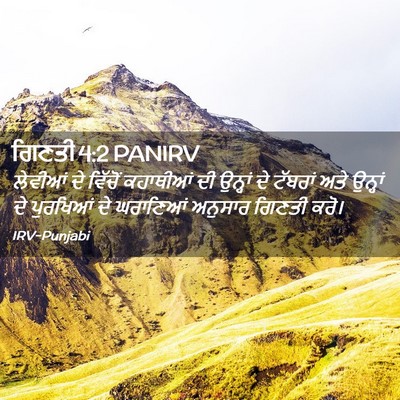 Picture 02 - ਗਿਣਤੀ 4:2 PANIRV - ਲੇਵੀਆਂ ਦੇ ਵਿੱਚੋਂ - Bible Verse Picture