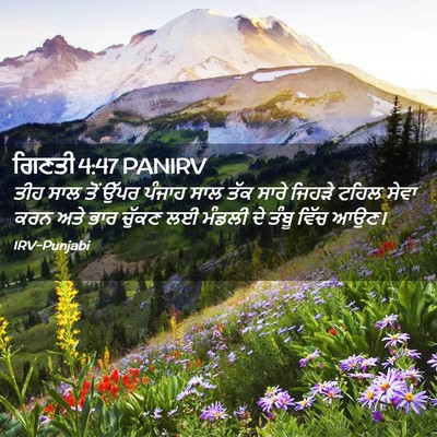 Picture 02 - ਗਿਣਤੀ 4:47 PANIRV - ਤੀਹ ਸਾਲ ਤੋਂ ਉੱਪਰ - Bible Verse Picture