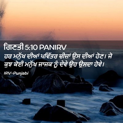 Picture 02 - ਗਿਣਤੀ 5:10 PANIRV - ਹਰ ਮਨੁੱਖ ਦੀਆਂ - Bible Verse Picture