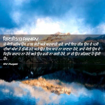 Picture 02 - ਗਿਣਤੀ 5:13 PANIRV - ਜੇ ਕੋਈ ਮਨੁੱਖ ਉਸ ਨਾਲ - Bible Verse Picture