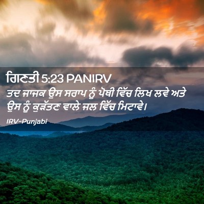 Picture 02 - ਗਿਣਤੀ 5:23 PANIRV - ਤਦ ਜਾਜਕ ਉਸ ਸਰਾਪ ਨੂੰ - Bible Verse Picture