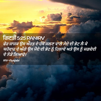Picture 02 - ਗਿਣਤੀ 5:25 PANIRV - ਫੇਰ ਜਾਜਕ ਉਸ ਔਰਤ ਦੇ - Bible Verse Picture