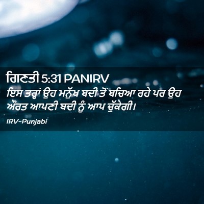 Picture 02 - ਗਿਣਤੀ 5:31 PANIRV - ਇਸ ਤਰ੍ਹਾਂ ਉਹ ਮਨੁੱਖ - Bible Verse Picture