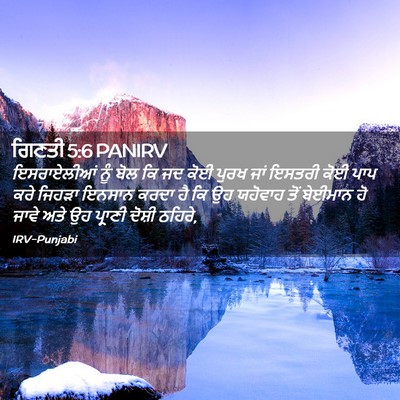 Picture 02 - ਗਿਣਤੀ 5:6 PANIRV - ਇਸਰਾਏਲੀਆਂ ਨੂੰ ਬੋਲ - Bible Verse Picture