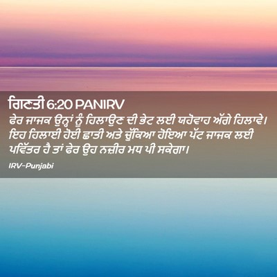 Picture 02 - ਗਿਣਤੀ 6:20 PANIRV - ਫੇਰ ਜਾਜਕ ਉਨ੍ਹਾਂ - Bible Verse Picture
