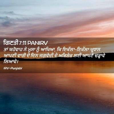 Picture 02 - ਗਿਣਤੀ 7:11 PANIRV - ਤਾਂ ਯਹੋਵਾਹ ਨੇ ਮੂਸਾ - Bible Verse Picture