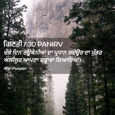 Picture 02 - ਗਿਣਤੀ 7:30 PANIRV - ਚੌਥੇ ਦਿਨ ਰਊਬੇਨੀਆਂ - Bible Verse Picture