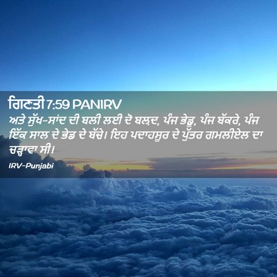 Picture 02 - ਗਿਣਤੀ 7:59 PANIRV - ਅਤੇ ਸੁੱਖ-ਸਾਂਦ ਦੀ - Bible Verse Picture