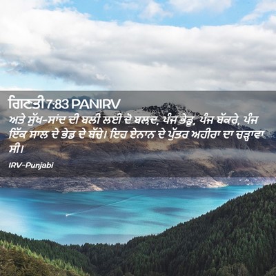 Picture 02 - ਗਿਣਤੀ 7:83 PANIRV - ਅਤੇ ਸੁੱਖ-ਸਾਂਦ ਦੀ - Bible Verse Picture