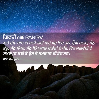 Picture 02 - ਗਿਣਤੀ 7:88 PANIRV - ਅਤੇ ਸੁੱਖ-ਸਾਂਦ ਦੀ - Bible Verse Picture