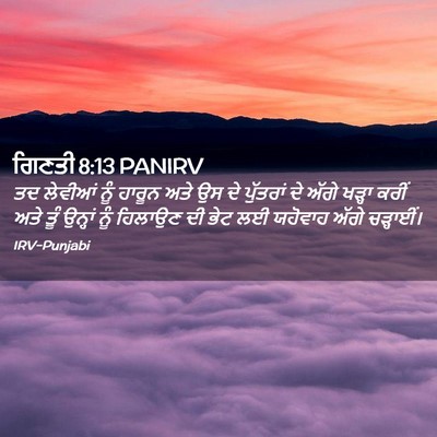 Picture 02 - ਗਿਣਤੀ 8:13 PANIRV - ਤਦ ਲੇਵੀਆਂ ਨੂੰ - Bible Verse Picture