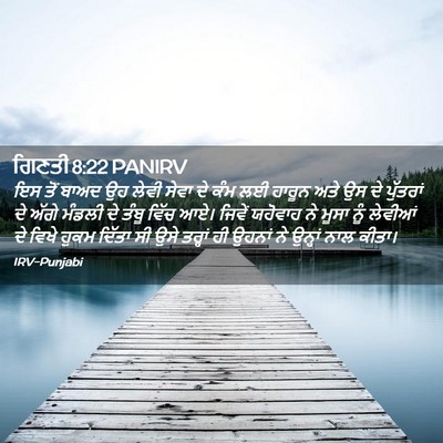 Picture 02 - ਗਿਣਤੀ 8:22 PANIRV - ਇਸ ਤੋਂ ਬਾਅਦ ਉਹ ਲੇਵੀ - Bible Verse Picture