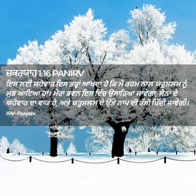 Picture 02 - ਜ਼ਕਰਯਾਹ 1:16 PANIRV - ਇਸ ਲਈ ਯਹੋਵਾਹ ਇਸ - Bible Verse Picture