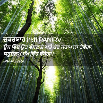 Picture 02 - ਜ਼ਕਰਯਾਹ 14:11 PANIRV - ਉਸ ਵਿੱਚ ਉਹ ਵੱਸਣਗੇ - Bible Verse Picture