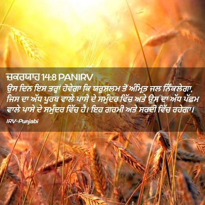 Picture 02 - ਜ਼ਕਰਯਾਹ 14:8 PANIRV - ਉਸ ਦਿਨ ਇਸ ਤਰ੍ਹਾਂ - Bible Verse Picture