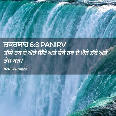 Picture 02 - ਜ਼ਕਰਯਾਹ 6:3 PANIRV - ਤੀਜੇ ਰਥ ਦੇ ਘੋੜੇ - Bible Verse Picture