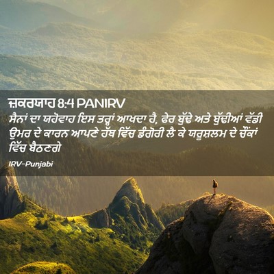 Picture 02 - ਜ਼ਕਰਯਾਹ 8:4 PANIRV - ਸੈਨਾਂ ਦਾ ਯਹੋਵਾਹ ਇਸ - Bible Verse Picture