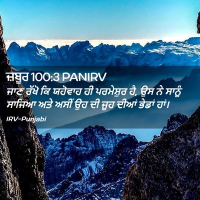 Picture 02 - ਜ਼ਬੂਰ 100:3 PANIRV - ਜਾਣ ਰੱਖੋ ਕਿ ਯਹੋਵਾਹ - Bible Verse Picture