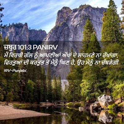 Picture 02 - ਜ਼ਬੂਰ 101:3 PANIRV - ਮੈਂ ਵਿਰਥੀ ਗੱਲ ਨੂੰ - Bible Verse Picture