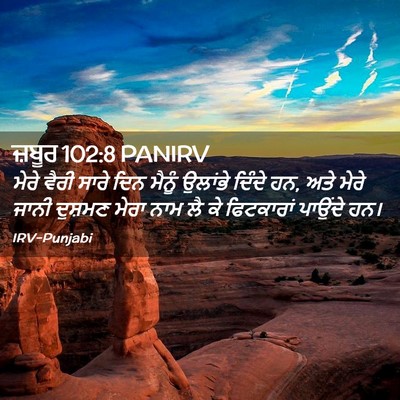 Picture 02 - ਜ਼ਬੂਰ 102:8 PANIRV - ਮੇਰੇ ਵੈਰੀ ਸਾਰੇ ਦਿਨ - Bible Verse Picture