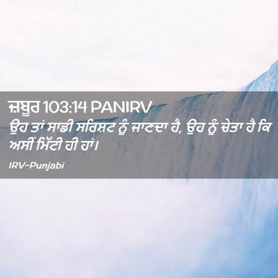 Picture 02 - ਜ਼ਬੂਰ 103:14 PANIRV - ਉਹ ਤਾਂ ਸਾਡੀ ਸਰਿਸ਼ਟ - Bible Verse Picture