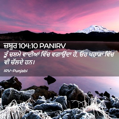 Picture 02 - ਜ਼ਬੂਰ 104:10 PANIRV - ਤੂੰ ਚਸ਼ਮੇ ਵਾਦੀਆਂ - Bible Verse Picture